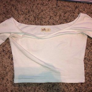 White long sleeve crop top